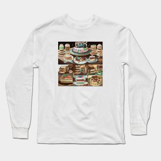 Baking Japan Kawaii Minimalist Vintage Retro Collage Long Sleeve T-Shirt